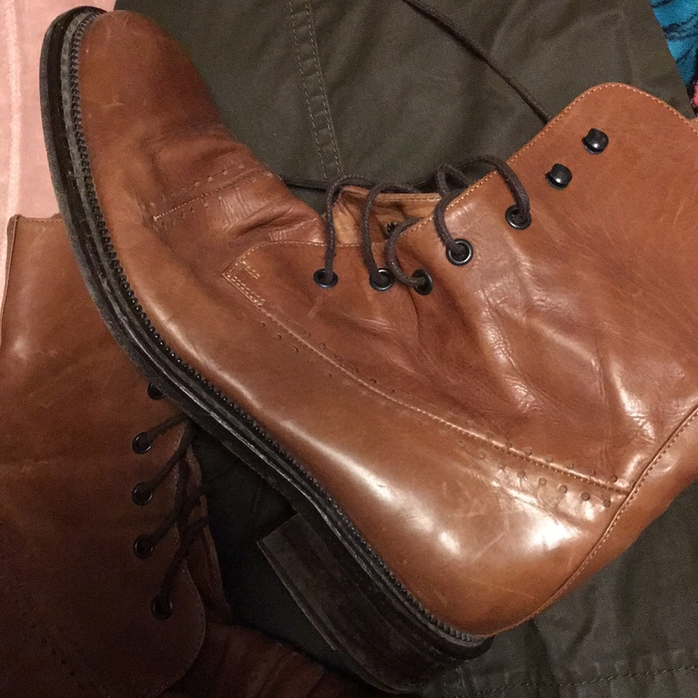 Camel Leather Boots Italian